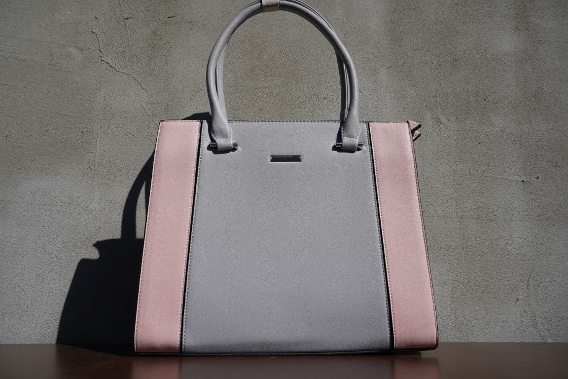 Geanta de dama talie mare culoare Roz cu gri