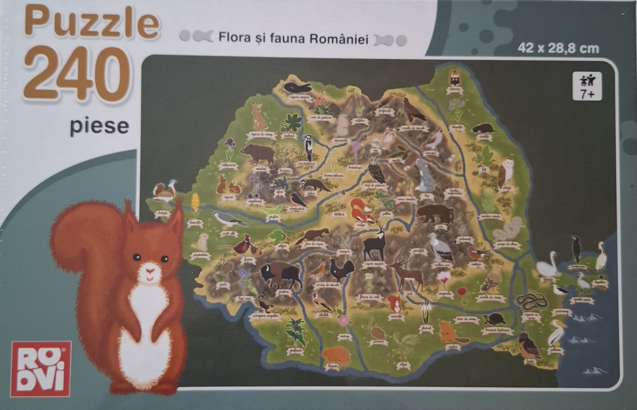 PUZZLE 240 DE PIESE, flora si fauna Romaniei